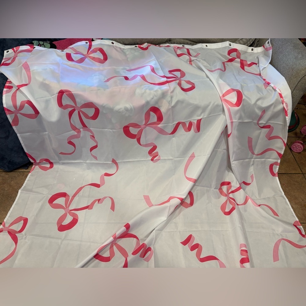 Pink Bow Shower Curtain - Picture 6 of 6